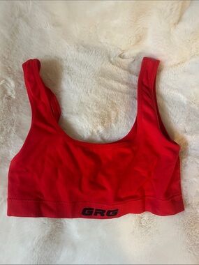 Garage Red Sports Bra Crop Top
